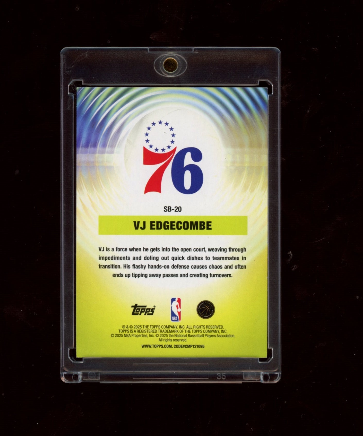 2025-26 Topps #SB-20 VJ Edgecombe Sonic Boom