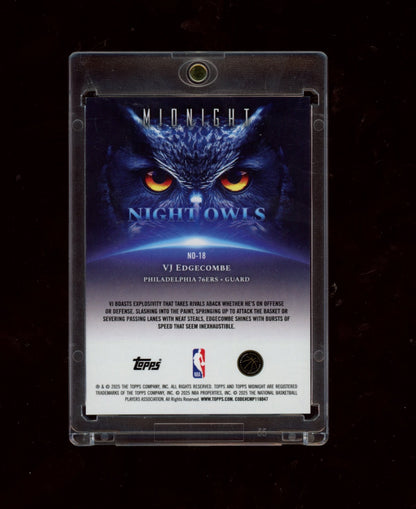 2025-26 Topps Midnight #NO-18 VJ Edgecombe Night Owls Summer Solstice #/50