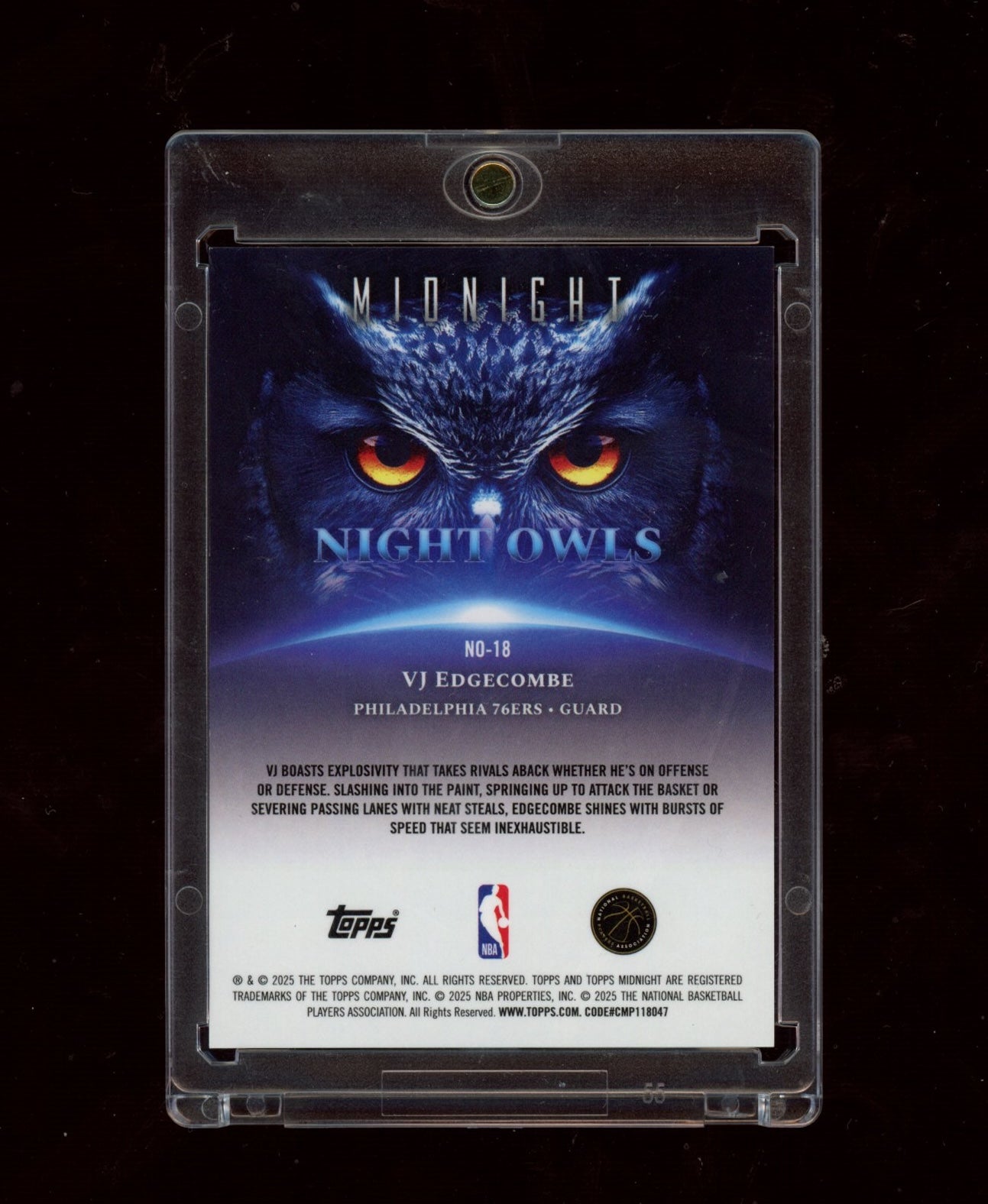 2025-26 Topps Midnight #NO-18 VJ Edgecombe Night Owls Equinox #/20