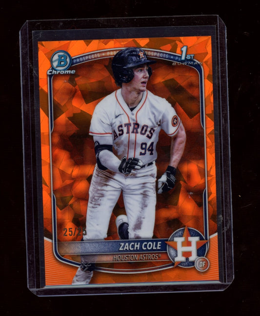 2025 Bowman Chrome Sapphire #BCP-244 Zach Cole Orange Sapphire #/25