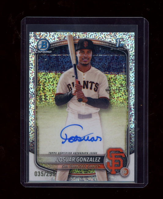 2025 Bowman Chrome #CPA-JD Josuar Gonzalez Prospect Autographs Speckle #/299