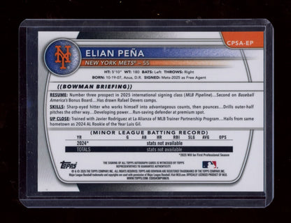 2025 Bowman Chrome Sapphire Edition #CPSA-EP Elian Peña Prospect Autographs