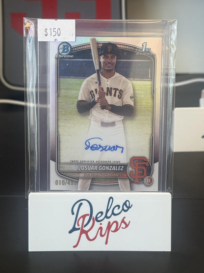 2025 Bowman Chrome #CPA-JD Josuar Gonzalez Prospect Autographs Refractor #/499