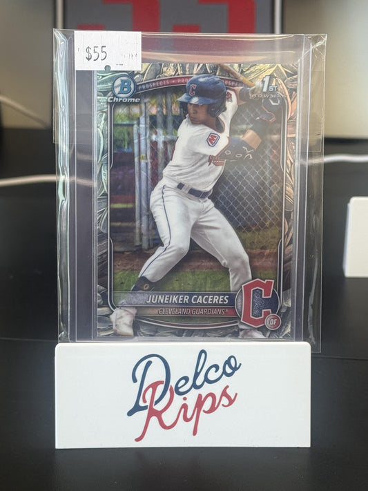 2025 Bowman Chrome #BCP-231 Juneiker Caceres Prospects Sunflower Seeds