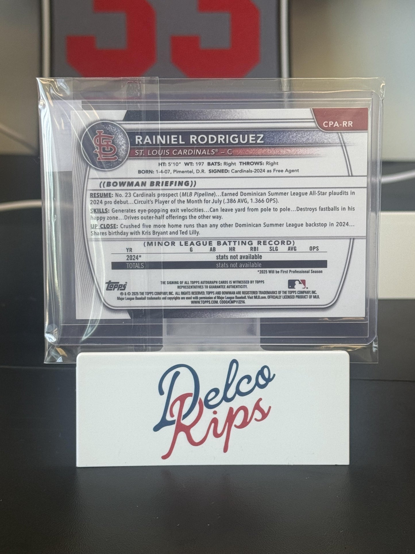 2025 Bowman Chrome #CPA-RR Rainiel Rodriguez Prospect Autographs