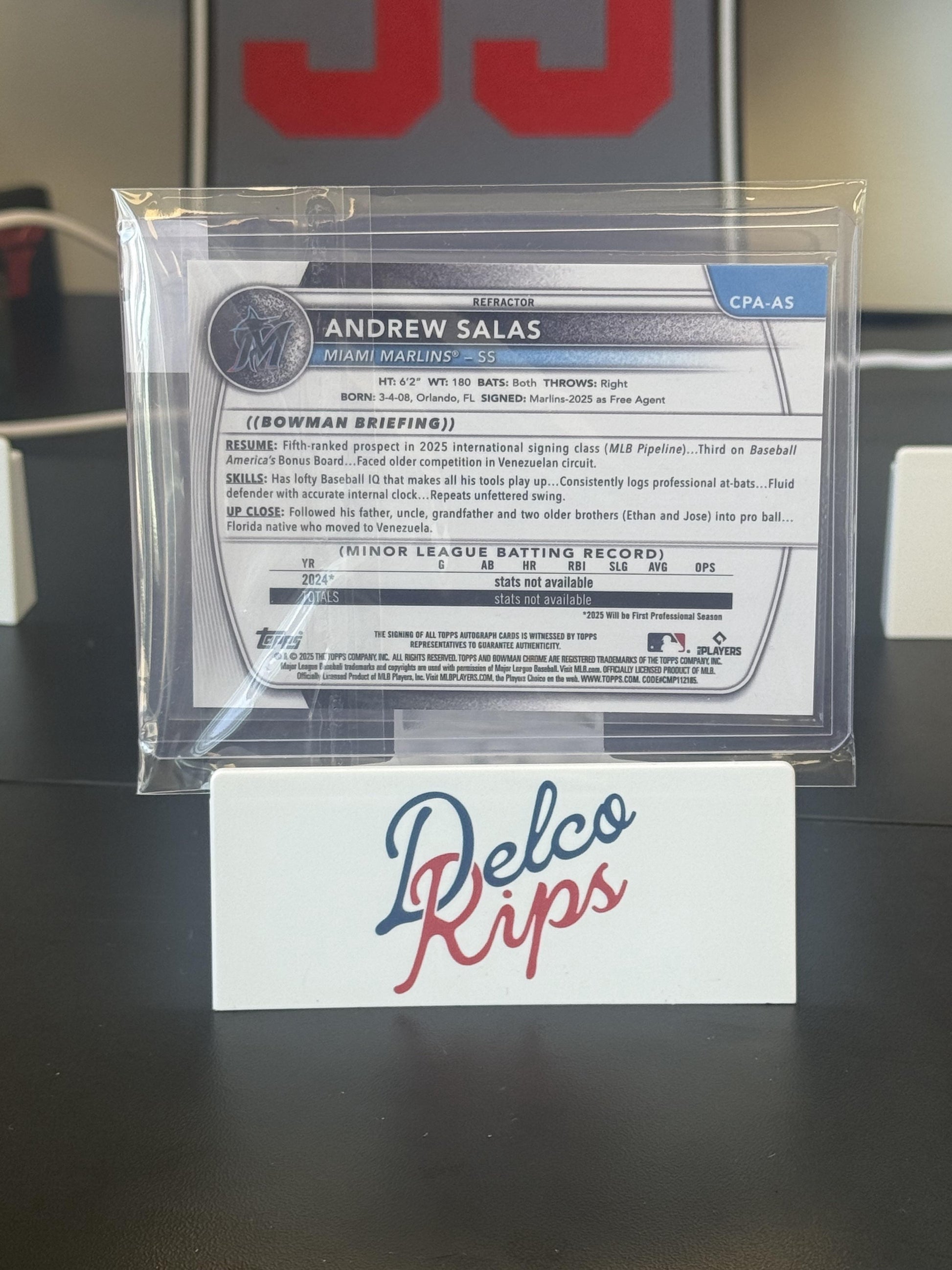 2025 Bowman Chrome #CPA-AS Andrew Salas Prospect Autographs Refractor #/499