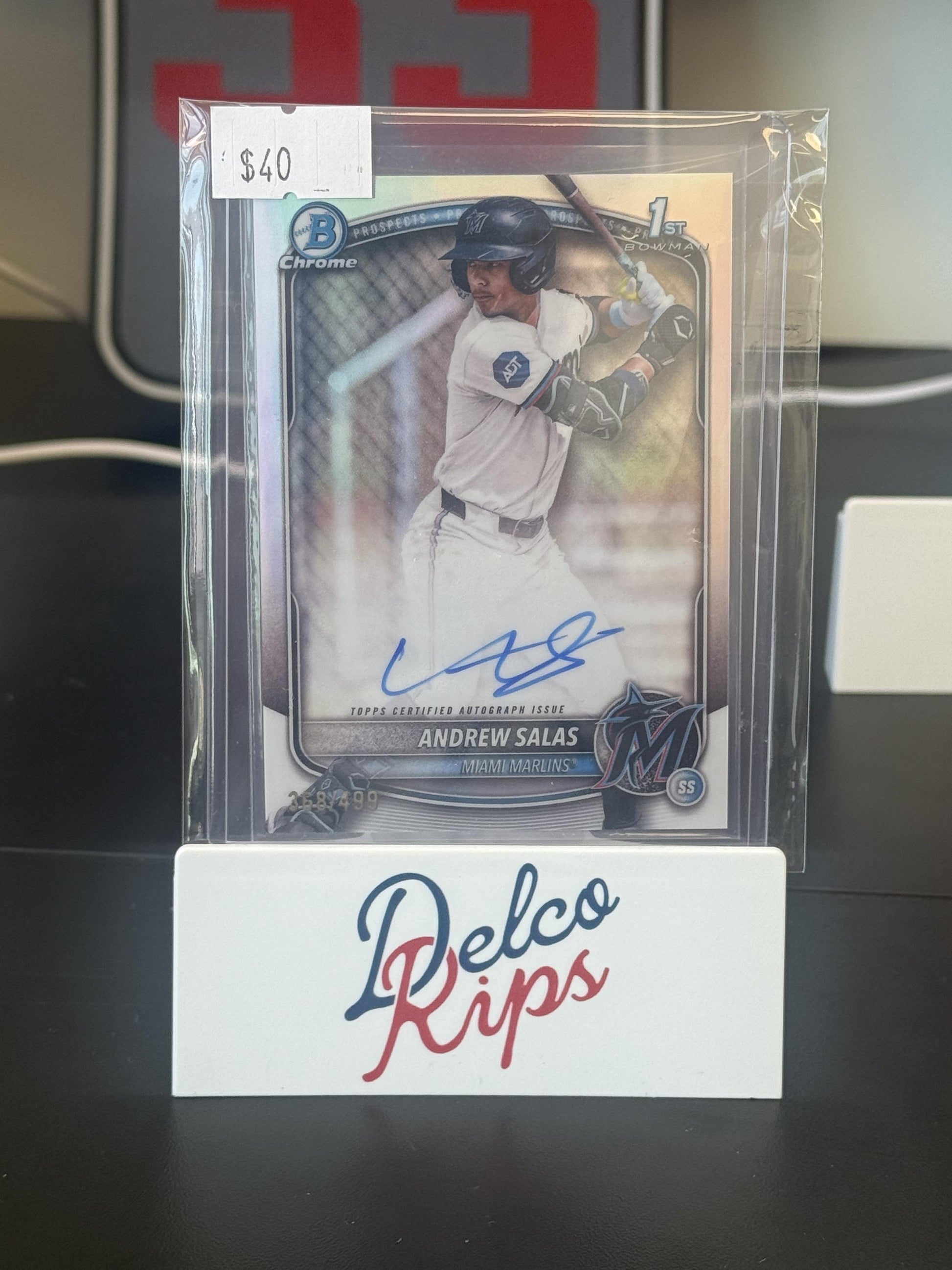 2025 Bowman Chrome #CPA-AS Andrew Salas Prospect Autographs Refractor #/499