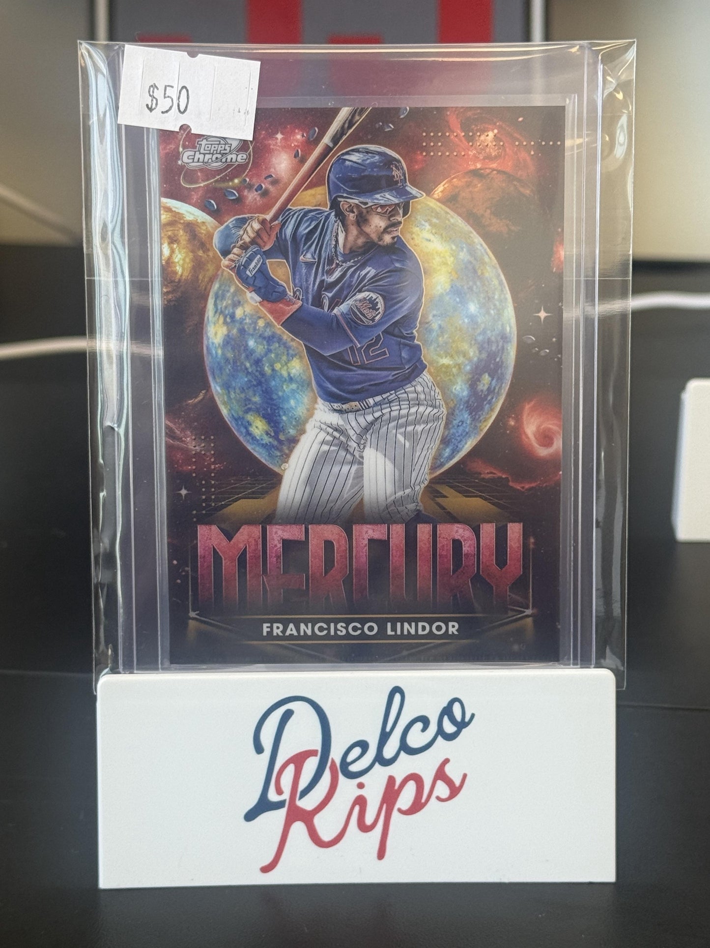 2025 Topps Chrome Cosmic #PPM-4 Francisco Lindor Planetary Pursuit Mercury