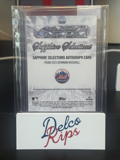 2025 Bowman Chrome Sapphire Edition #SSA-EP Elian Peña Sapphire Selections Auto