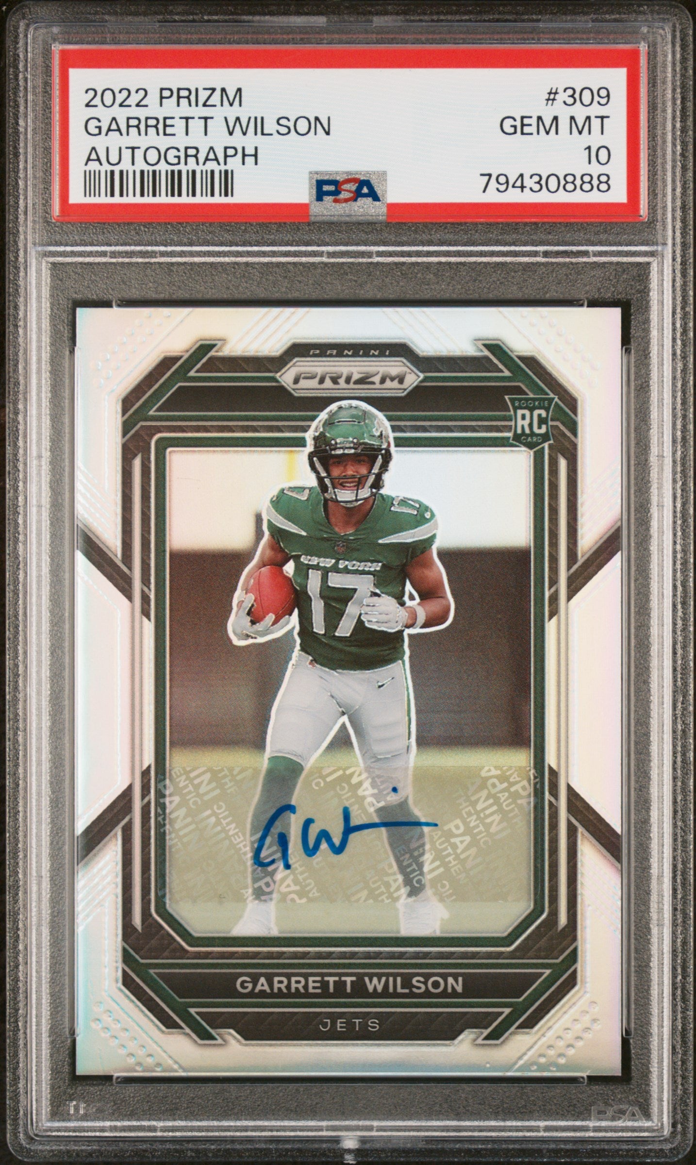 2022 Panini Prizm #309 Garrett Wilson Autograph PSA 10