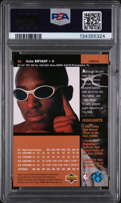 1996 Upper Deck #58 Kobe Bryant PSA 9