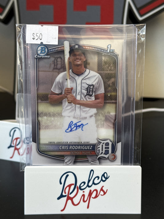 2018 Bowman #CPA-CR Chris Rodriguez Chrome Prospect Autographs