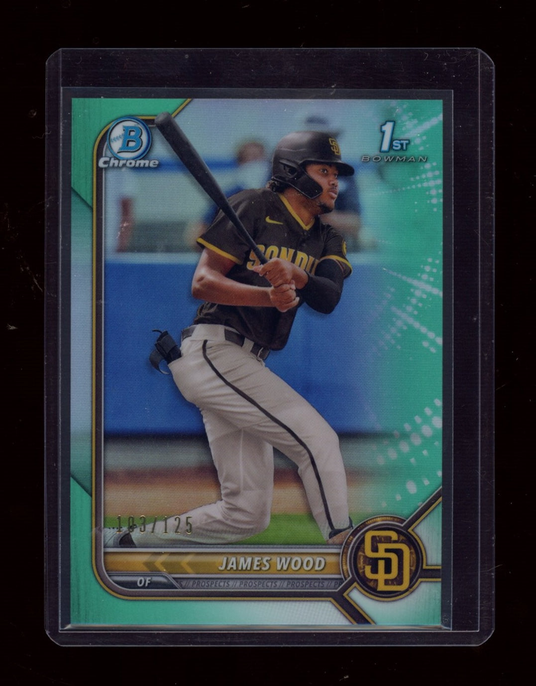 2022 Bowman #BCP-108 James Wood Chrome Prospects Aqua Refractors #/125