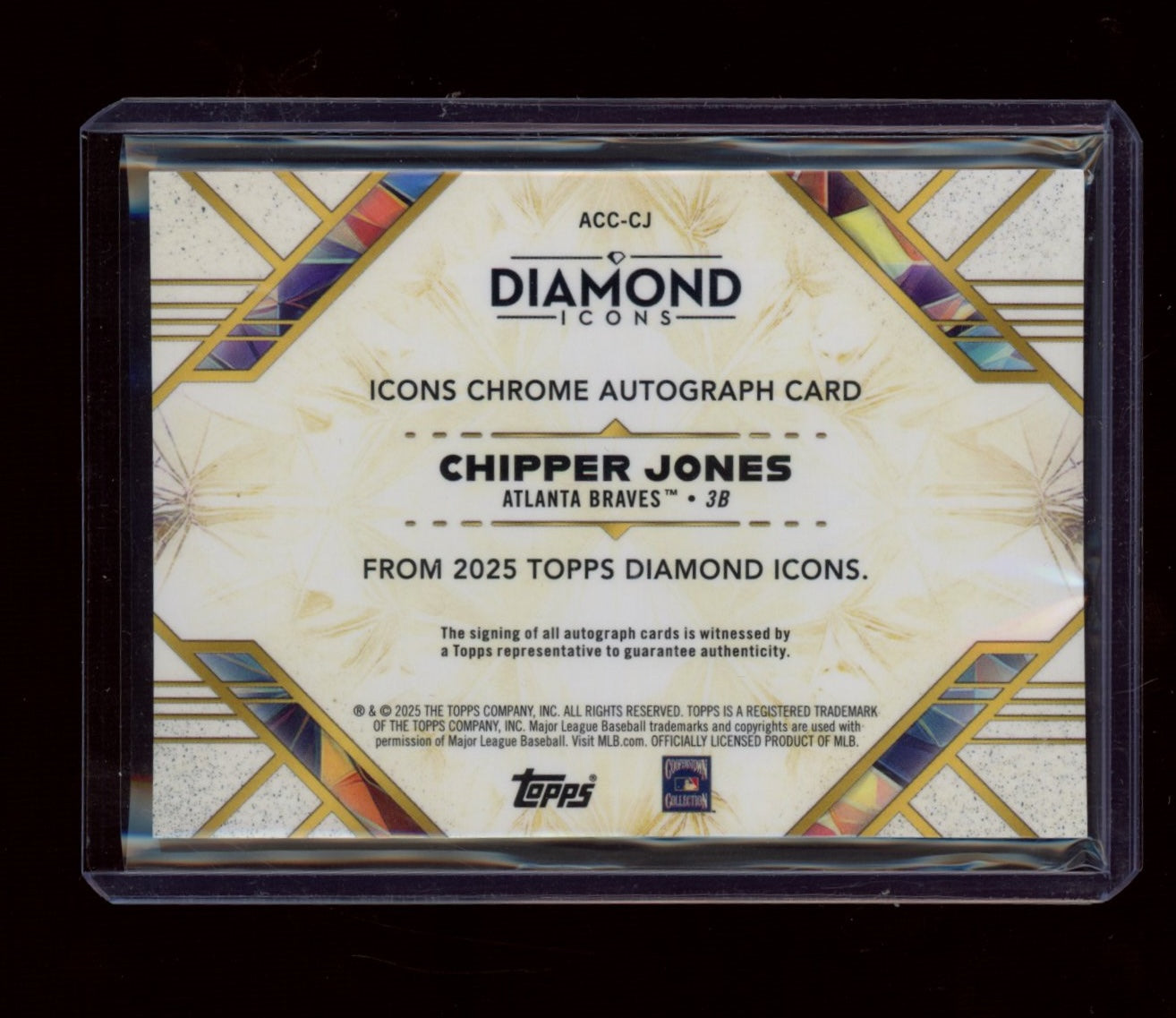2024 Topps Diamond Icons #ACC-CJ Chipper Jones auto Black #/10
