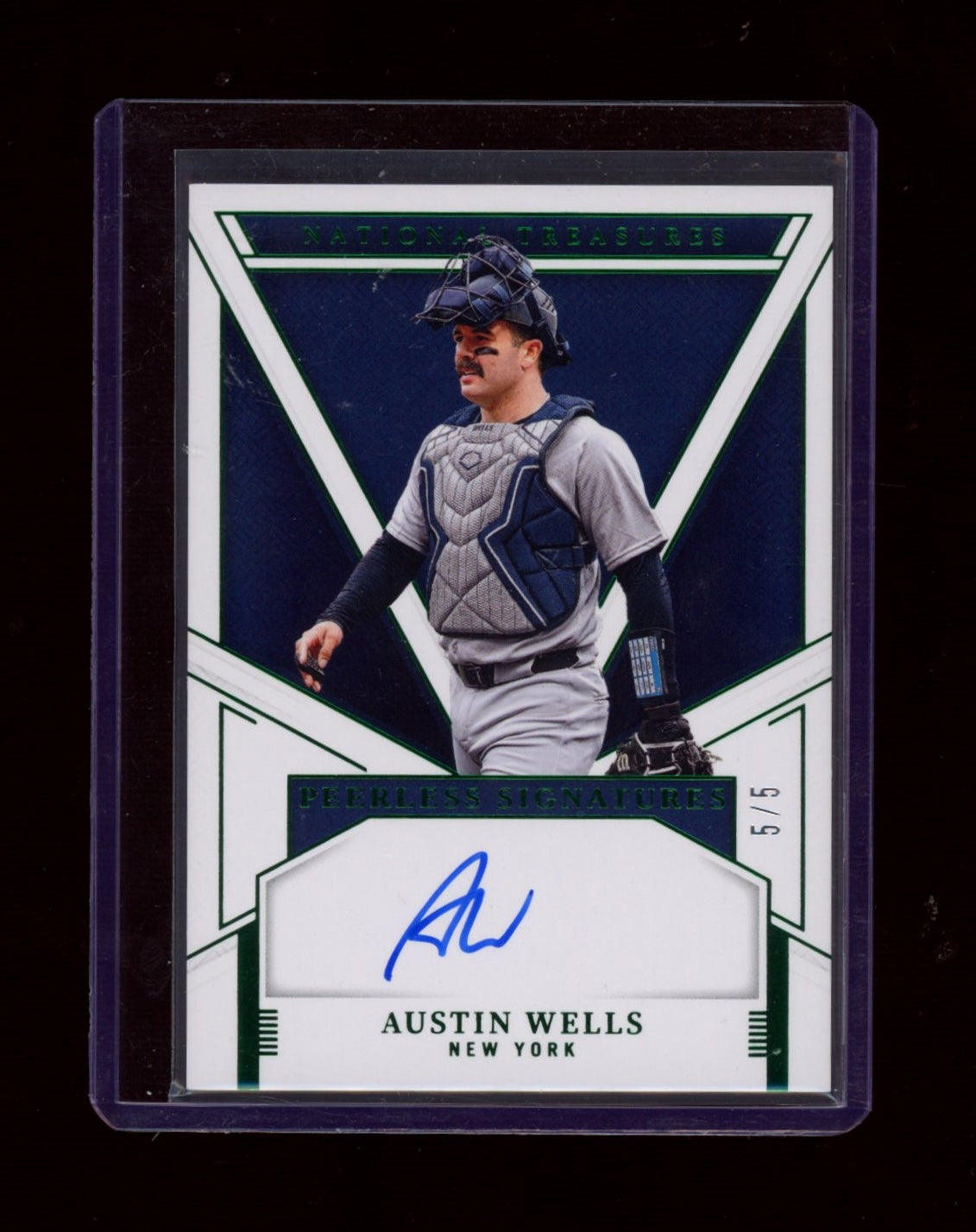 2025 Panini NT #PS-AWL Austin Wells Peerless Signatures Emerald #/5