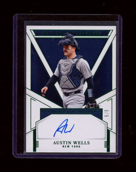 2025 Panini NT #PS-AWL Austin Wells Peerless Signatures Emerald #/5