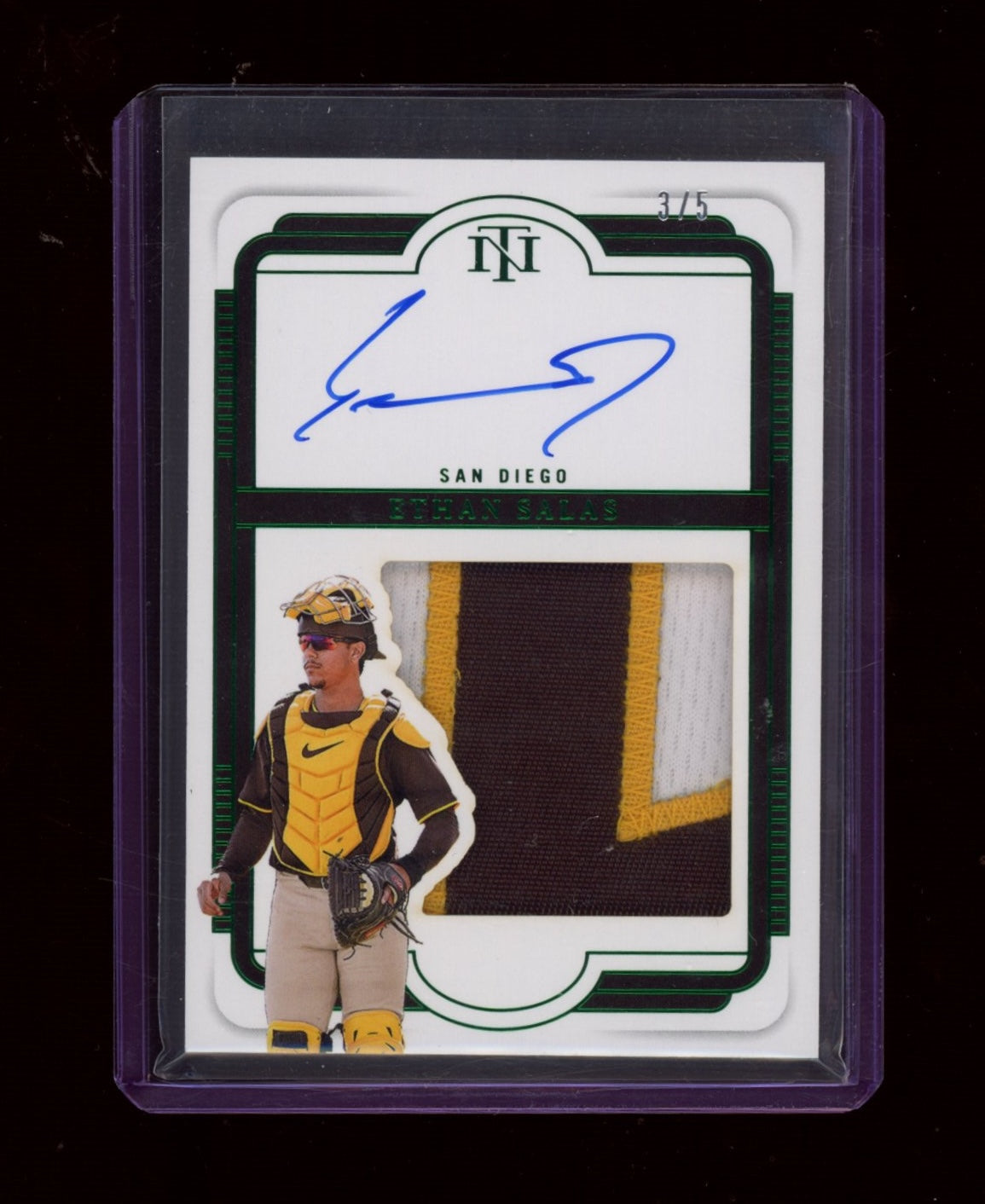 2025 Panini National Treasures #SL-ESS Ethan Salas Sig Emerald #/5