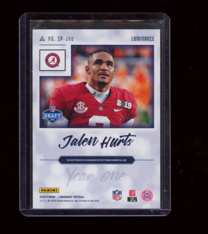 2020 Panini Luminance #SP-JHU Jalen Hurts Year One  SP Photo Variations