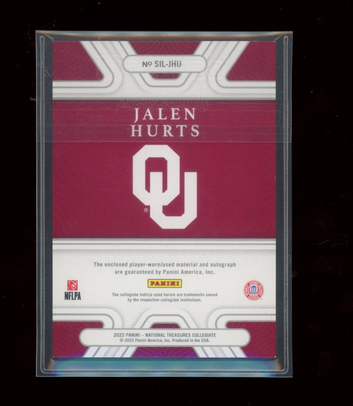 2022 Panini NT Col #SIL-JHU Jalen Hurts Silhouettes Sig Blue #/75