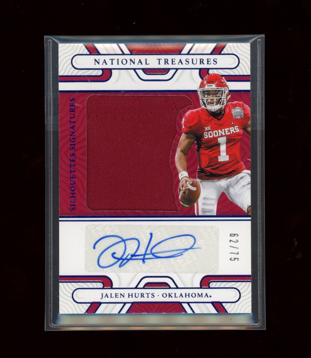 2022 Panini NT Col #SIL-JHU Jalen Hurts Silhouettes Sig Blue #/75