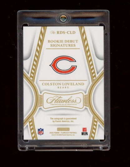 2025 Panini Flawless Colston Loveland Flawless Rookie Patch Auto