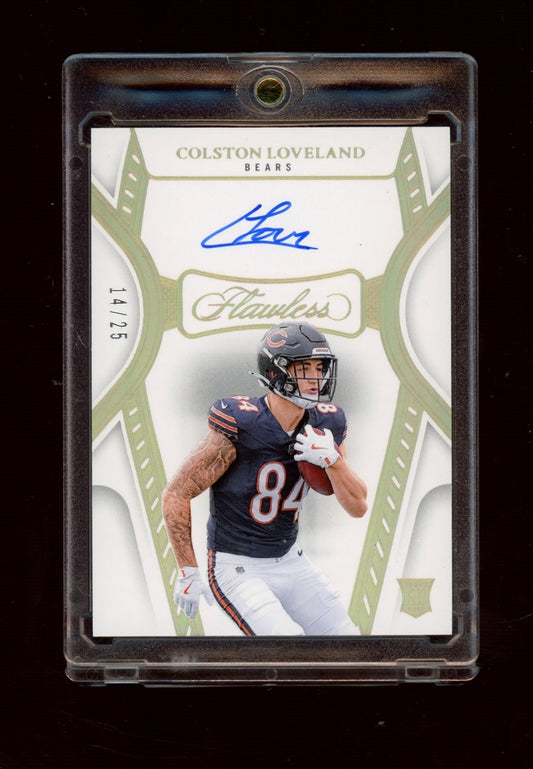 2025 Panini Flawless Colston Loveland Flawless Rookie Patch Auto