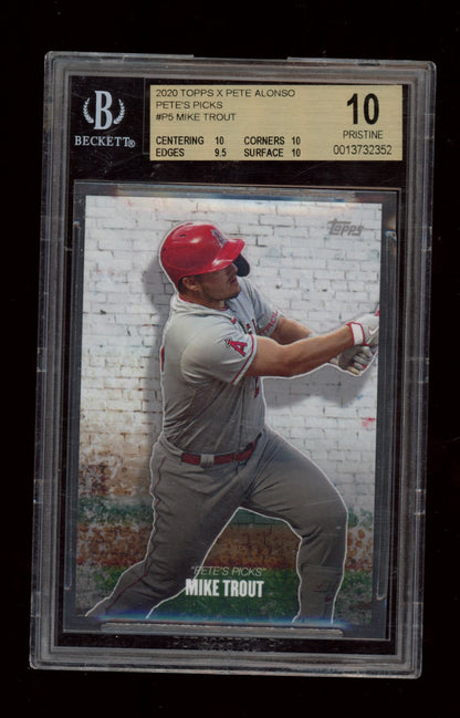 2020 Topps X Pete Alonso Pete's Picks #P5 Mike Trout BGS 10.0