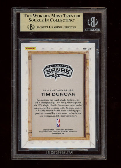 2021-22 Court Kings Blank Slate #28 Tim Duncan BGS 9.5