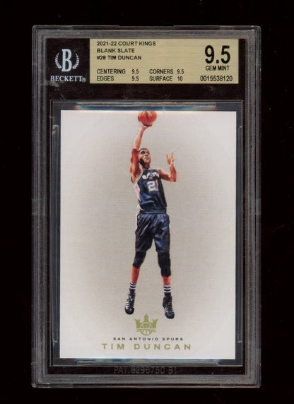 2021-22 Court Kings Blank Slate #28 Tim Duncan BGS 9.5