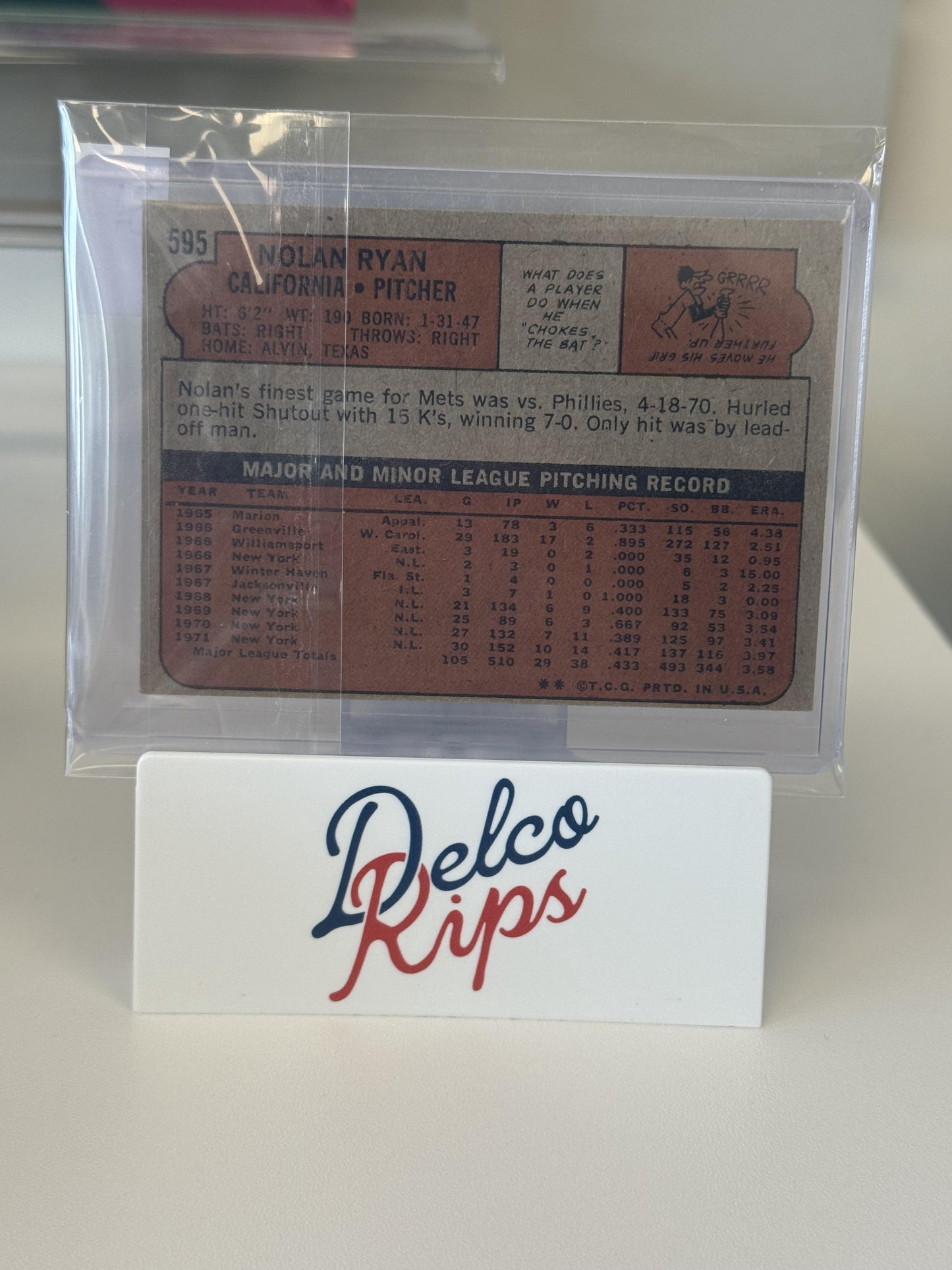 1972 Topps #595 Nolan Ryan
