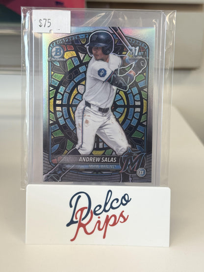 2025 Bowman Chrome #BCP-156 Andrew Salas Prospects Stained Glass