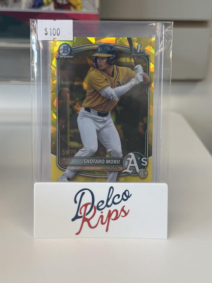 2025 Bowman Chrome Sapphire Edition #BCP-170 Shotaro Morii Yellow Sapphire #/75