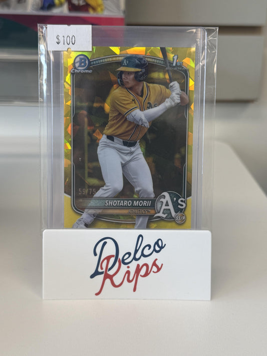 2025 Bowman Chrome Sapphire Edition #BCP-170 Shotaro Morii Yellow Sapphire #/75