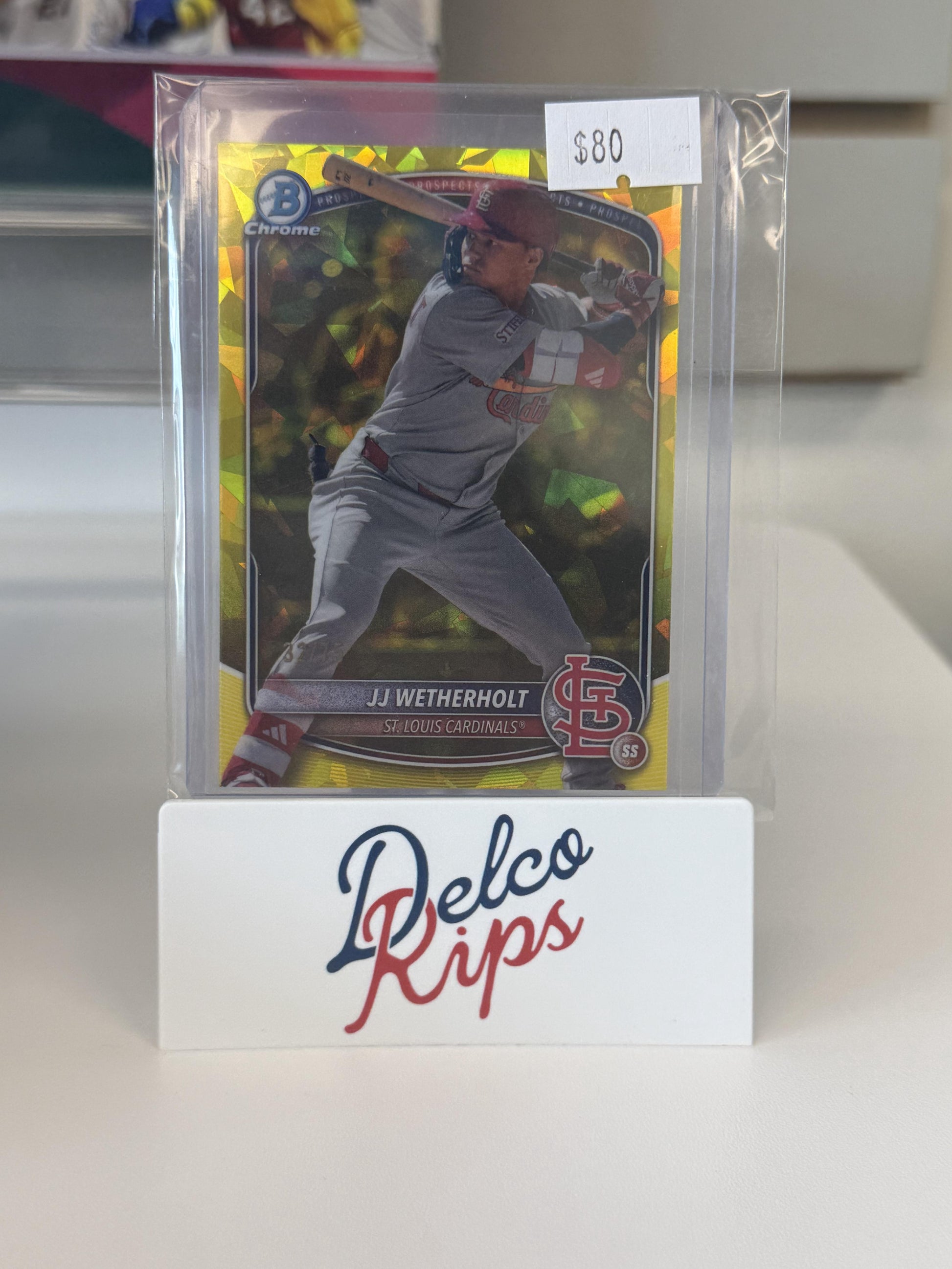 2025 Bowman Chrome Sapphire #BCP-241 JJ Wetherholt Yellow Sapphire #/75