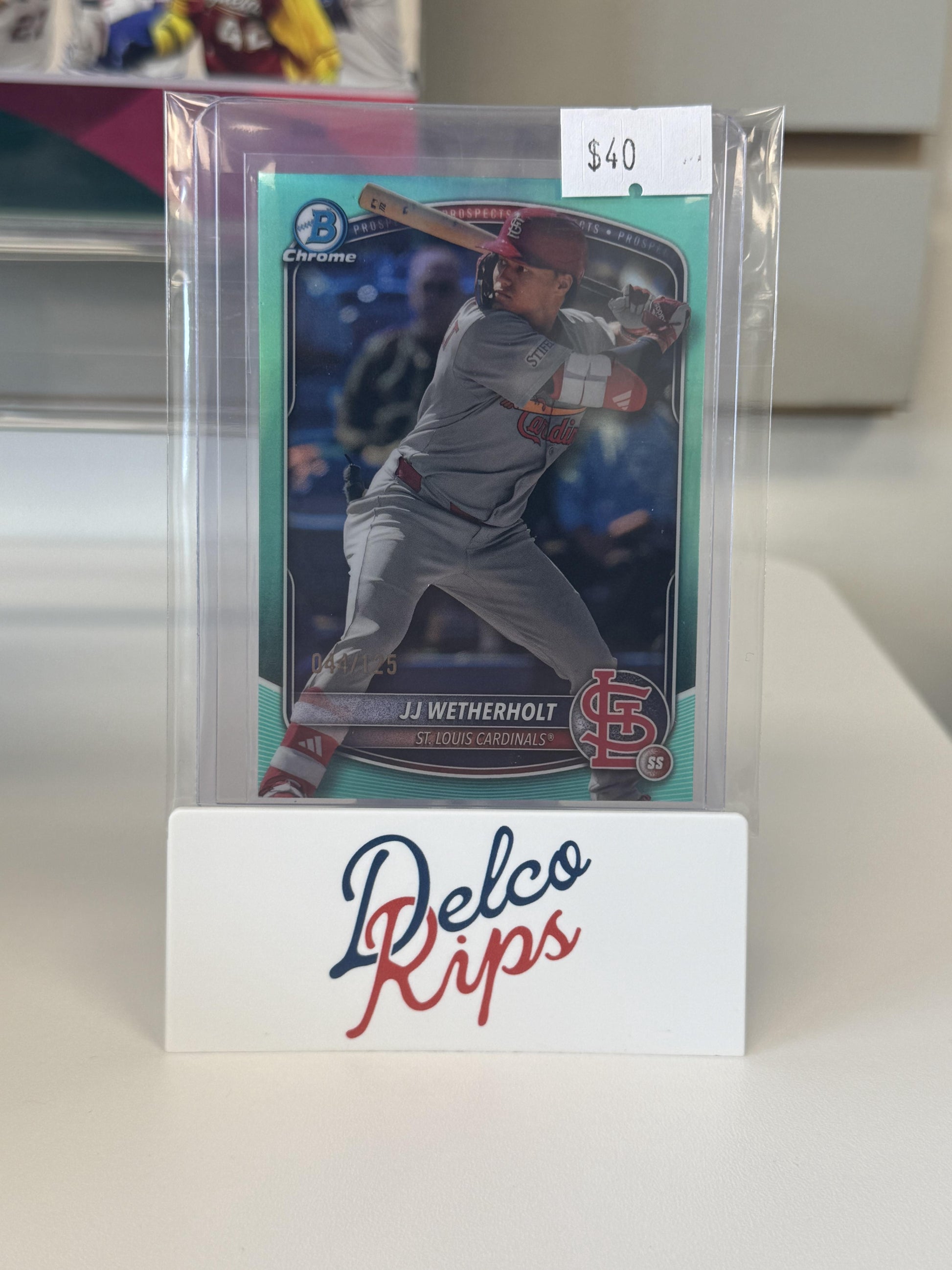 2025 Bowman Chrome #BCP-241 JJ Wetherholt Prospects Aqua #/125