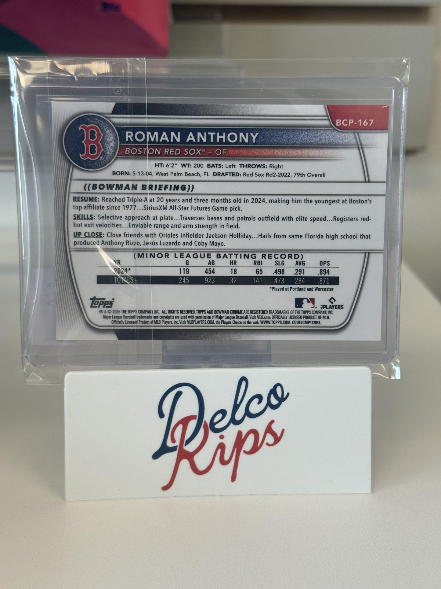 2025 Bowman Chrome #BCP-167 Roman Anthony Prospects Aqua Geometric #/125