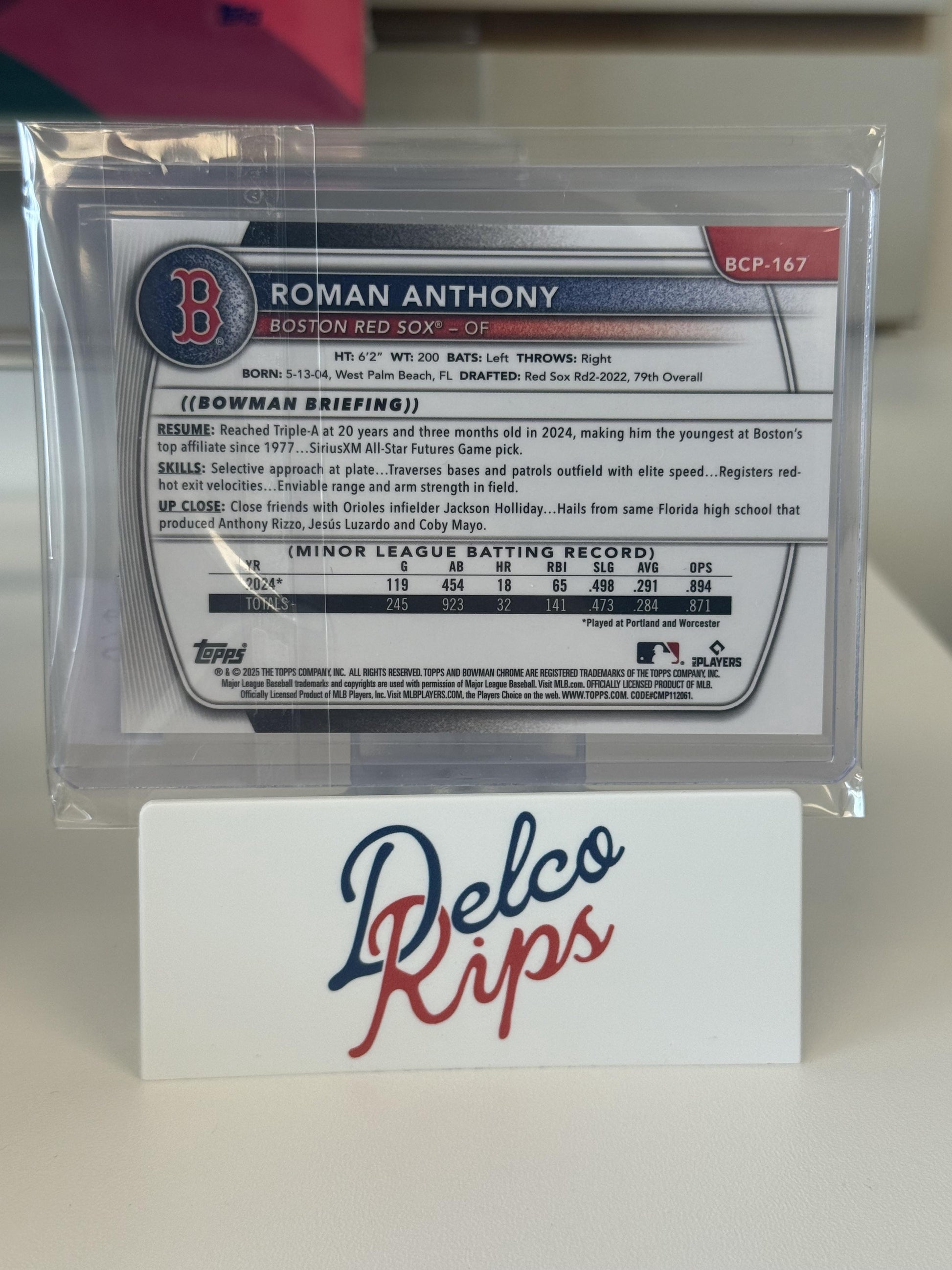 2025 Bowman Chrome #BCP-167 Roman Anthony Prospects Aqua Geometric #/125