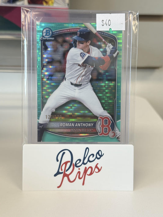 2025 Bowman Chrome #BCP-167 Roman Anthony Prospects Aqua Geometric #/125