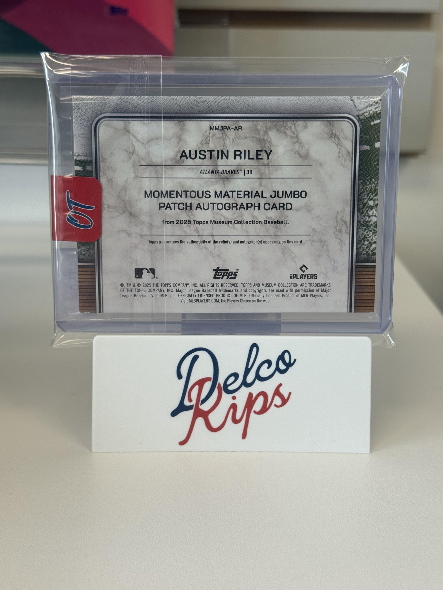 2025 Topps Museum #MMJPA-AR Austin Riley Momentus Material Autographs Purple /10