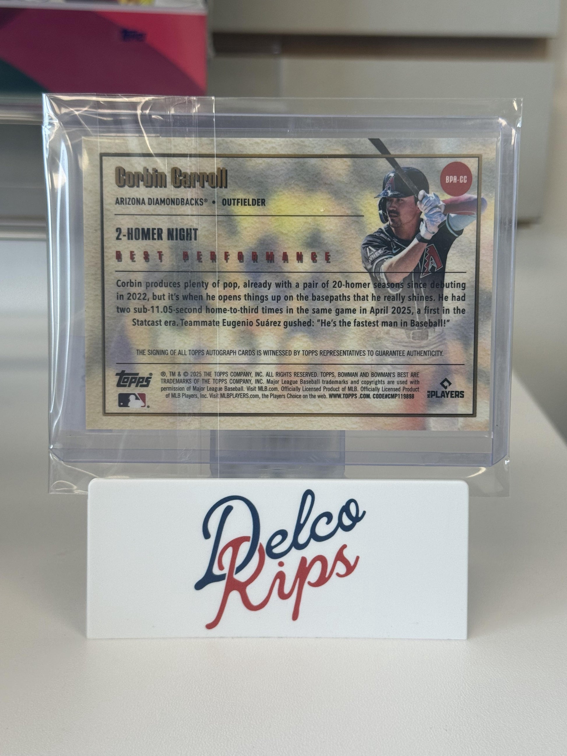 2025 Bowman's Best #BPA-CC Corbin Carroll Auto Mini-Diamond Refractors #/25