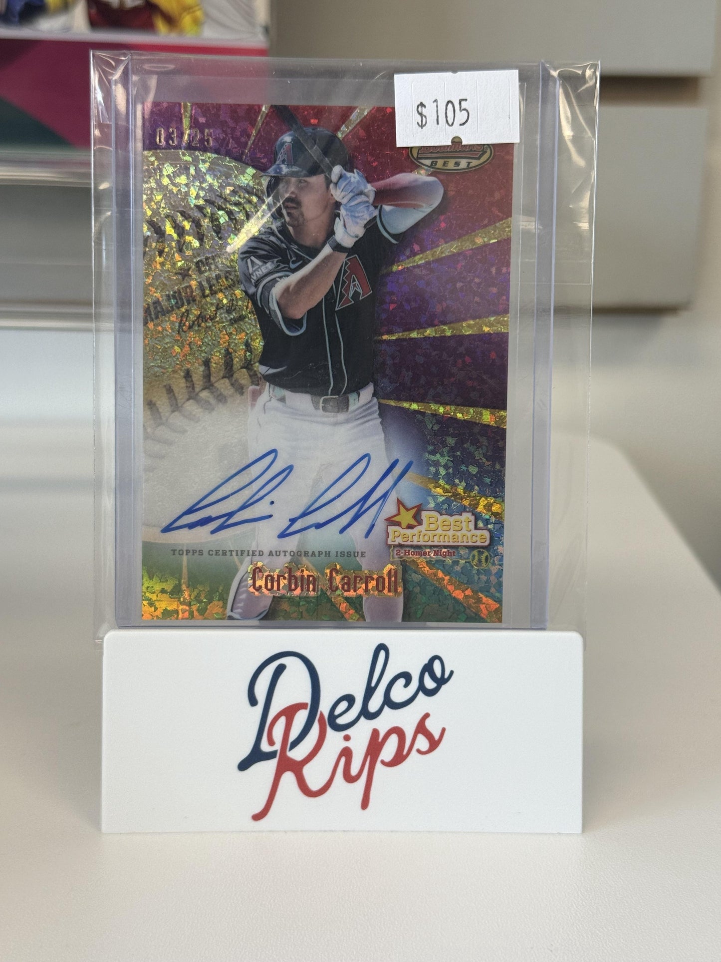 2025 Bowman's Best #BPA-CC Corbin Carroll Auto Mini-Diamond Refractors #/25