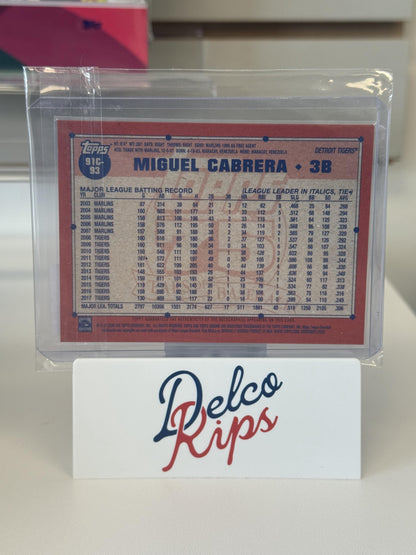 2026 Topps #91C-93 Miguel Cabrera 1991 Chrome Autographs Orange #/25