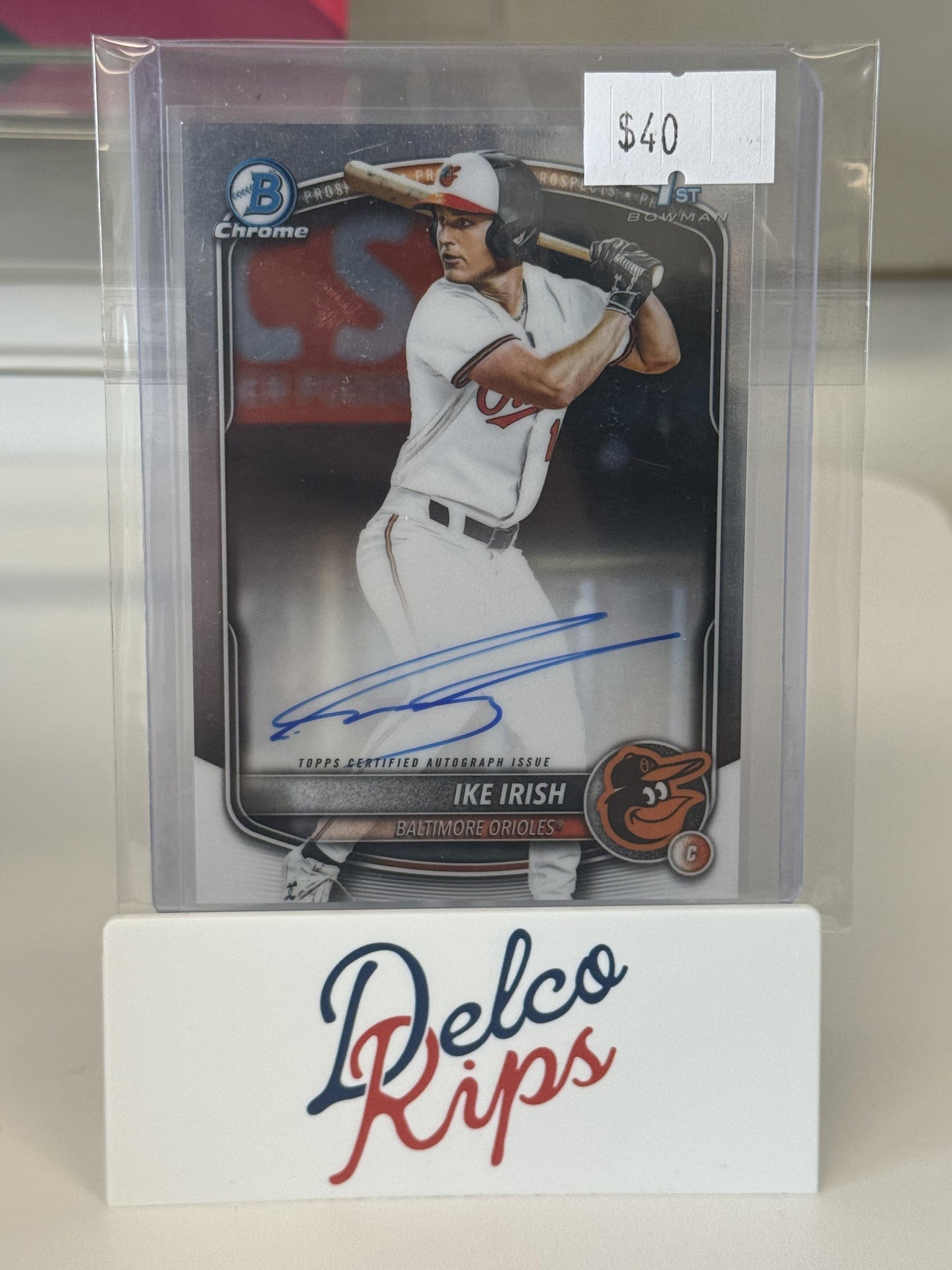 2025 Bowman Draft #CPA-II Ike Irish Chrome Prospect Autographs