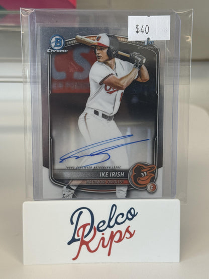 2025 Bowman Draft #CPA-II Ike Irish Chrome Prospect Autographs