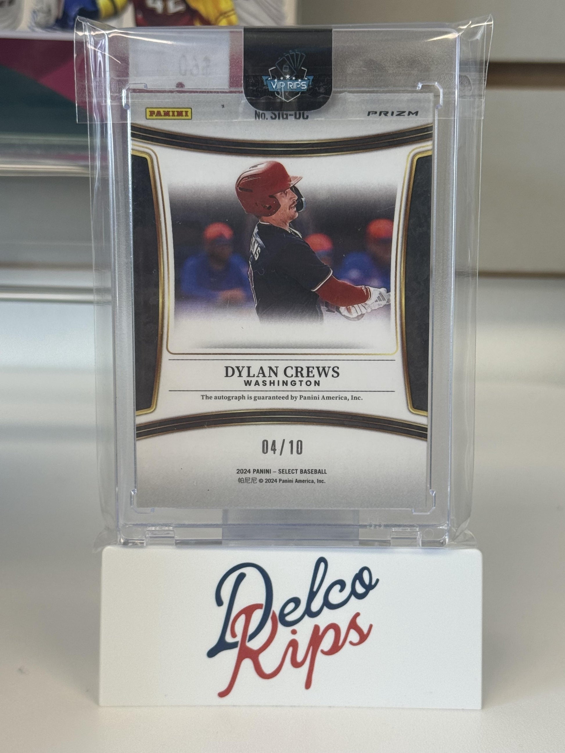 2024 Panini Select #SIG-DC Dylan Crews Signatures Gold Flash Prizms #/10