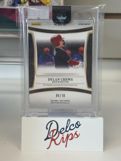 2024 Panini Select #SIG-DC Dylan Crews Signatures Gold Flash Prizms #/10