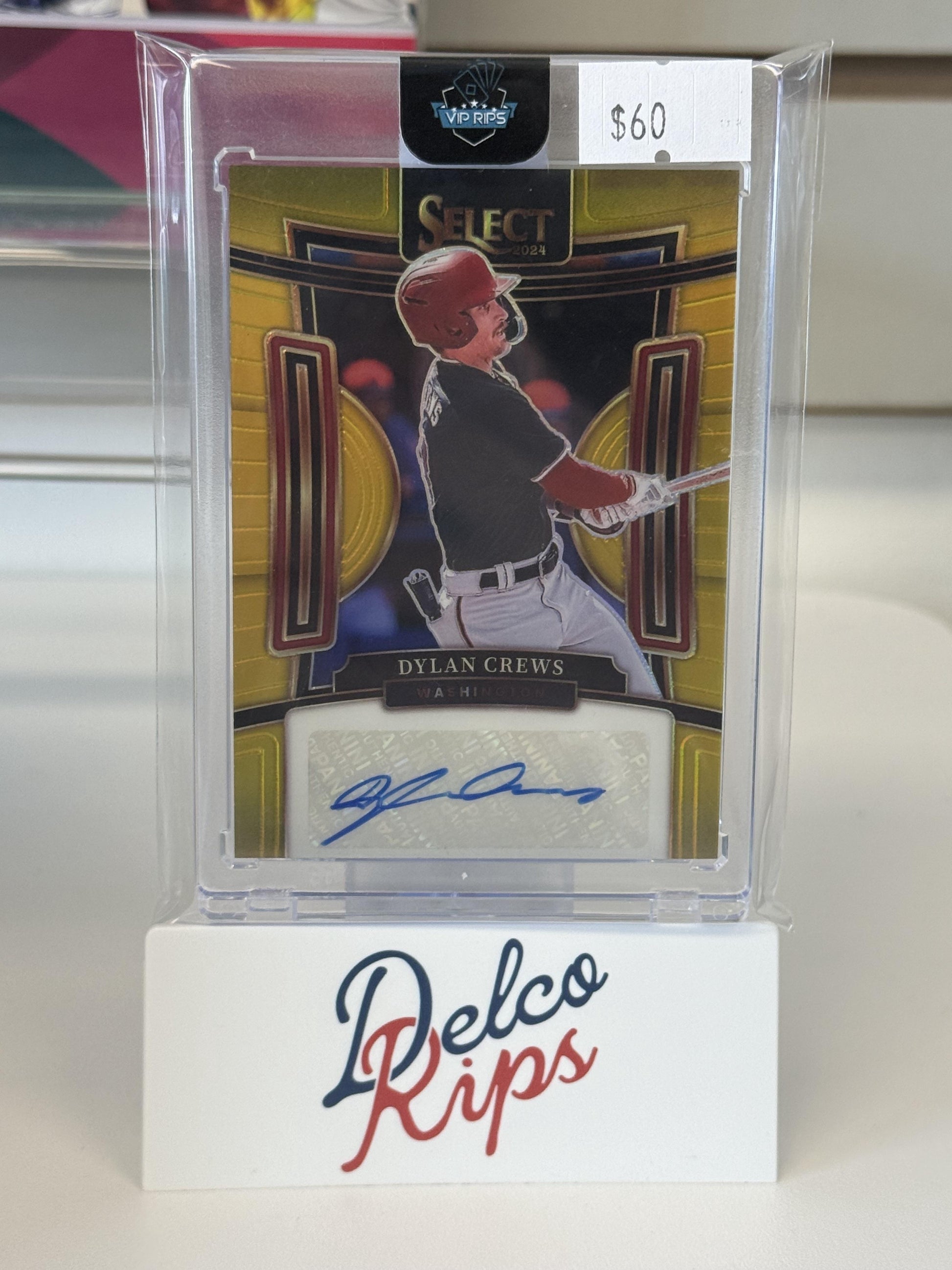 2024 Panini Select #SIG-DC Dylan Crews Signatures Gold Flash Prizms #/10