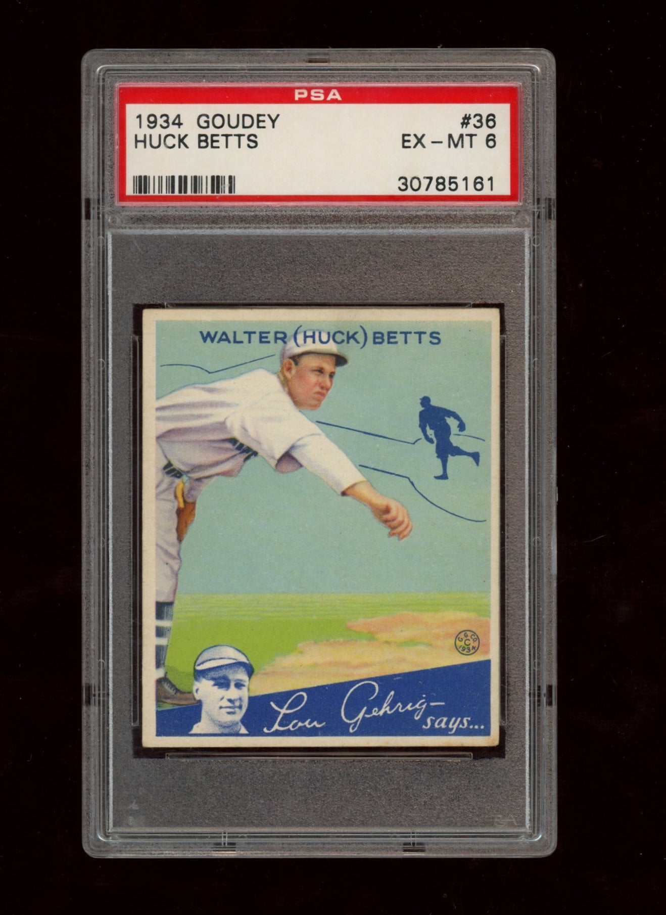 1934 Goudey #36 Huck Betts PSA 6