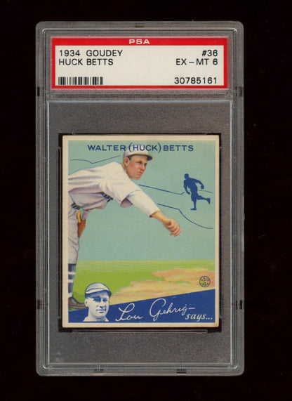 1934 Goudey #36 Huck Betts PSA 6