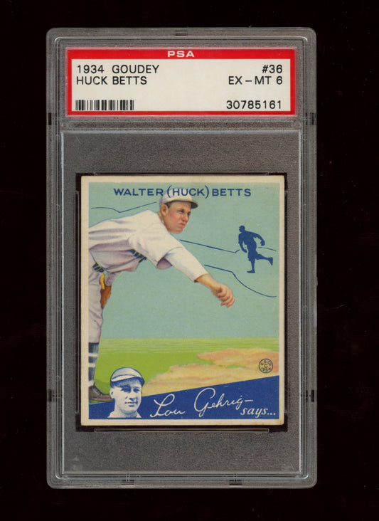 1934 Goudey #36 Huck Betts PSA 6